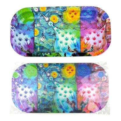 3D Small Metal Rolling Tray With Magnetic Lid 8" X 4"