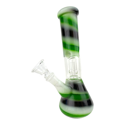 8" Clear Single Dome Pattern Beaker Glass Water Pipe (Assorted)