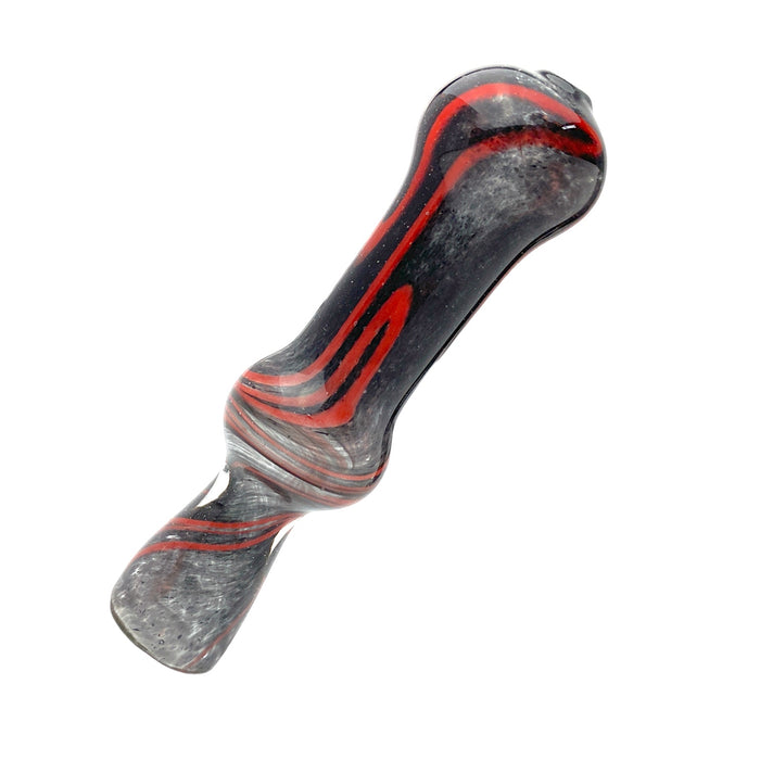 3.5" Thick & Heavy Swirl Glass Chillum (Assorted Colors)