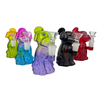 6" Dog Glass Water Pipe (Assorted Colors)