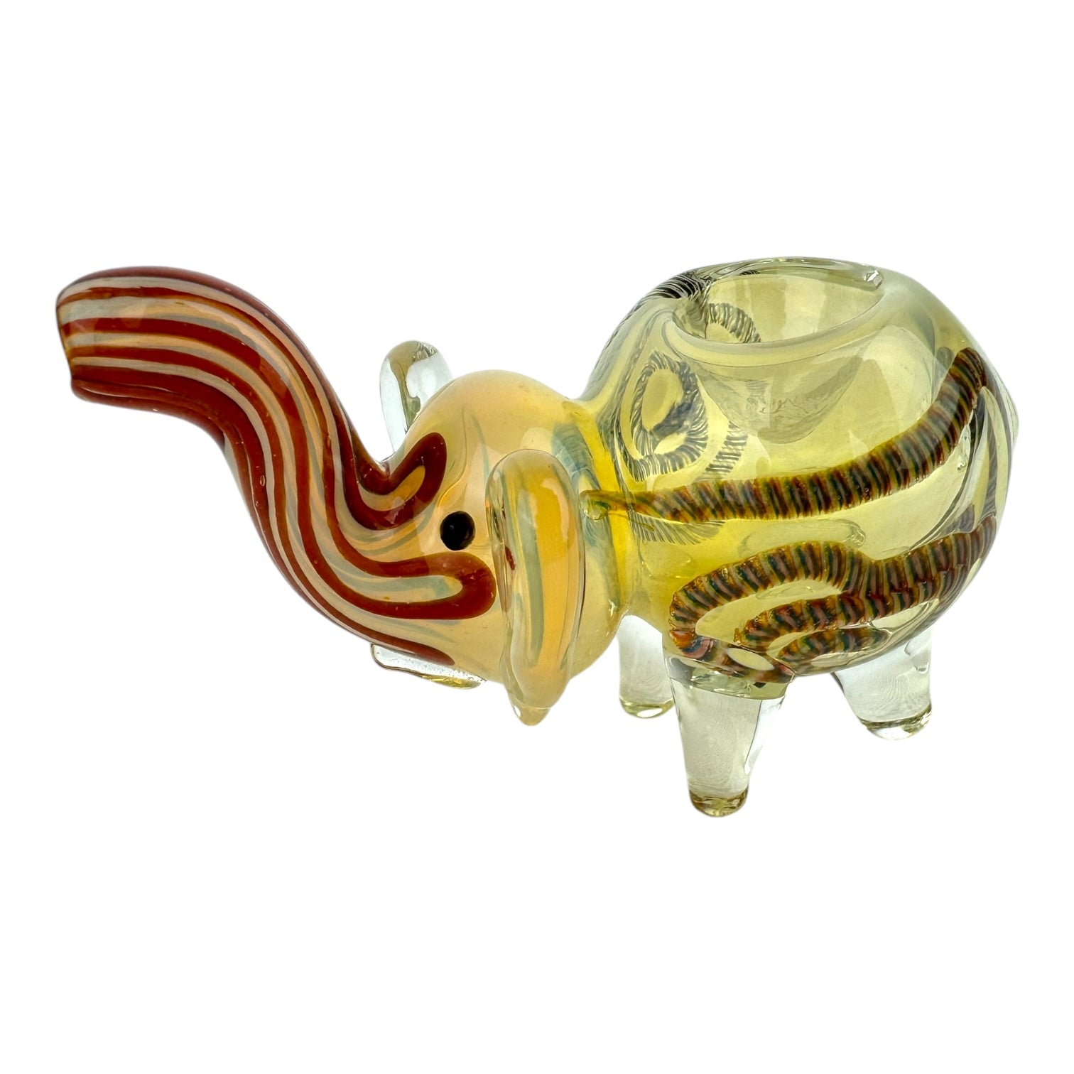 4.5" Elephant Fume WigWag - Glass Hand Pipe (Assorted Colors)