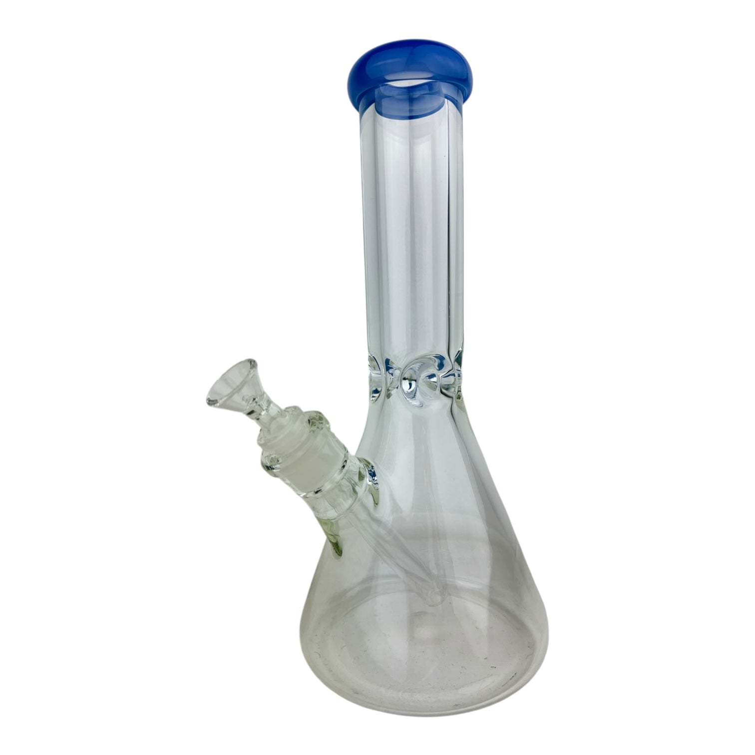 12" 9mm Clear Thick Beaker Colored Top G/G Glass Water Pipe "WP-89-12"