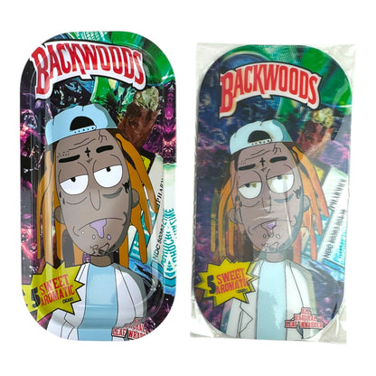 BW 3D Small Metal Rolling Tray With Magnetic Lid 8" X 4"