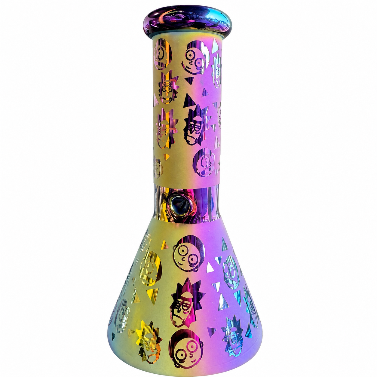8" GG Frosted Glass Water Pipe W/ Design