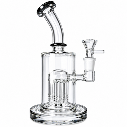 8" Glass on Glass 5mm Water Pipe with Tree Perc I Asst Colors
