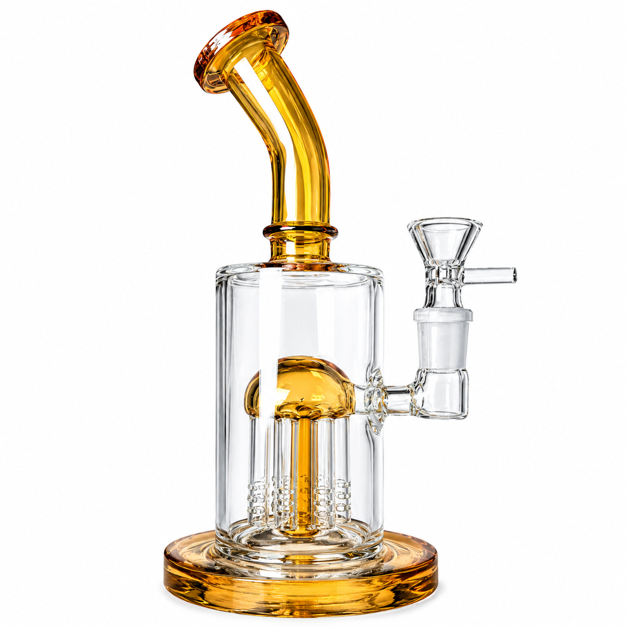 8" Glass on Glass 5mm Water Pipe with Tree Perc I Asst Colors