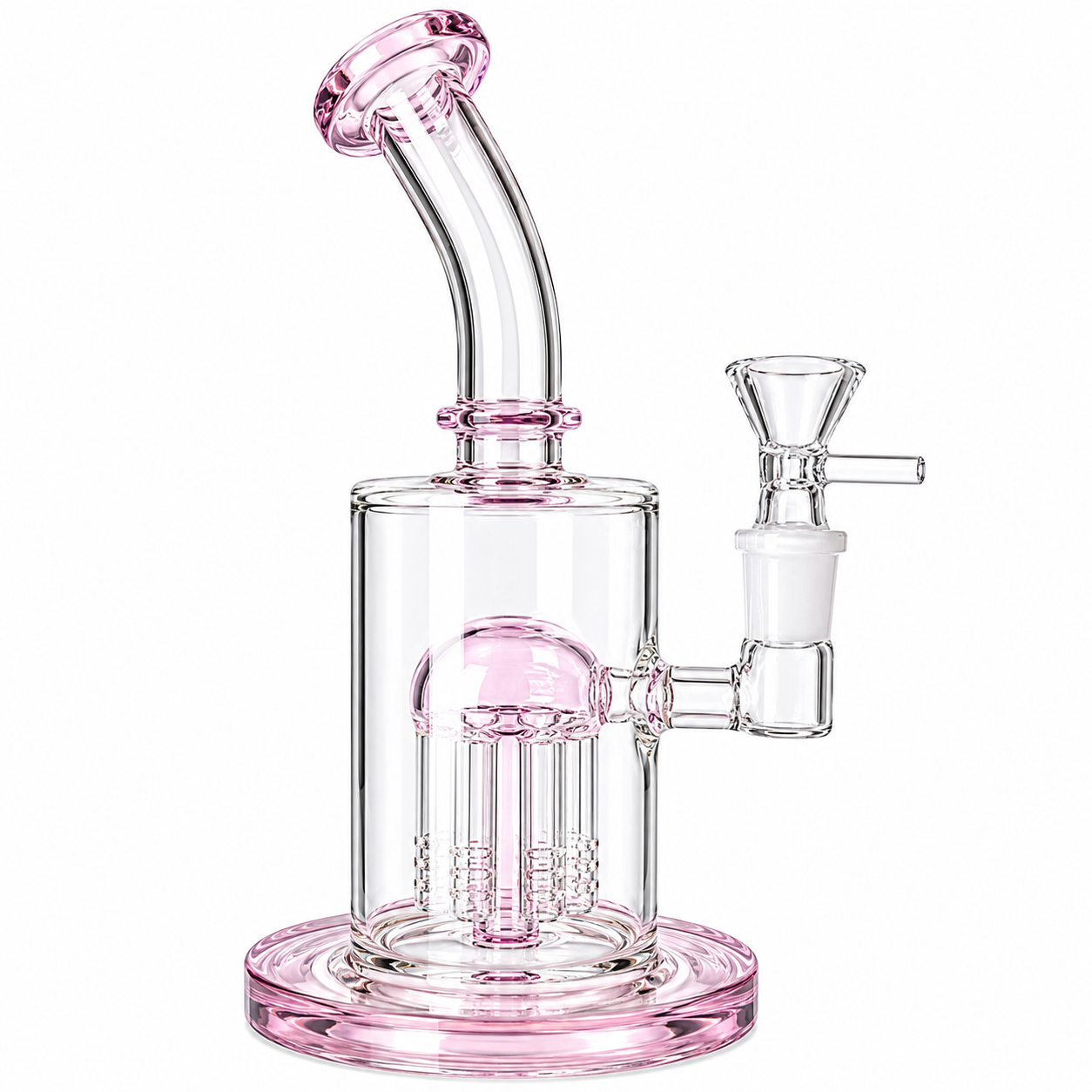 8" Glass on Glass 5mm Water Pipe with Tree Perc I Asst Colors