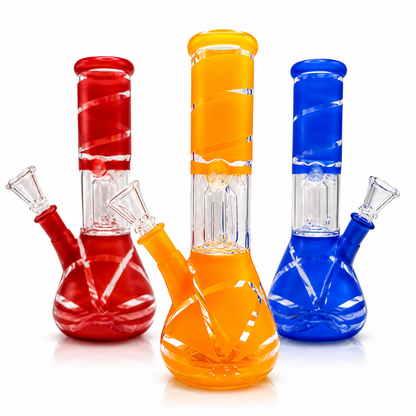 8" Single Dome Colored Beaker Glass Water Pipe (Assorted)