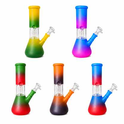 8" Single Dome Colored Beaker Glass Water Pipe (Assorted)