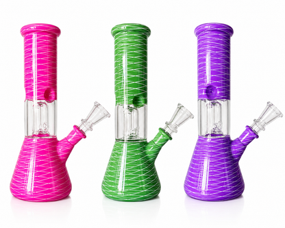 8" Single Dome Colored Beaker Glass Water Pipe (Assorted)