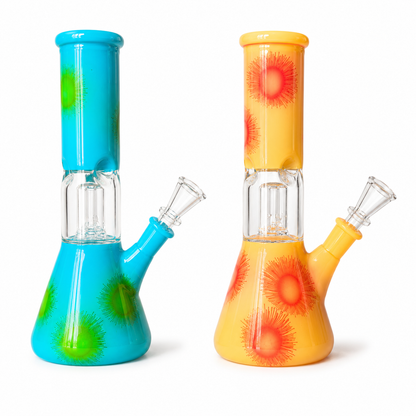 8" Single Dome Colored Beaker Glass Water Pipe (Assorted)