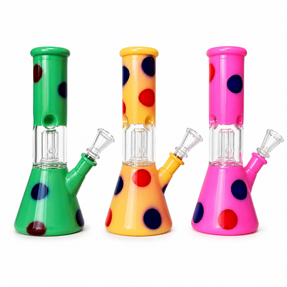 8" Single Dome Colored Beaker Glass Water Pipe (Assorted)
