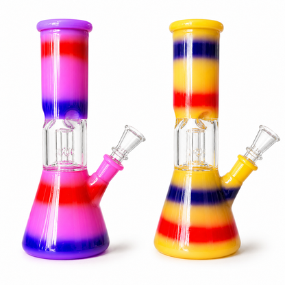 8" Single Dome Colored Beaker Glass Water Pipe (Assorted)