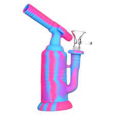 8" Torch Silicone Water Pipe With Glass Bowl