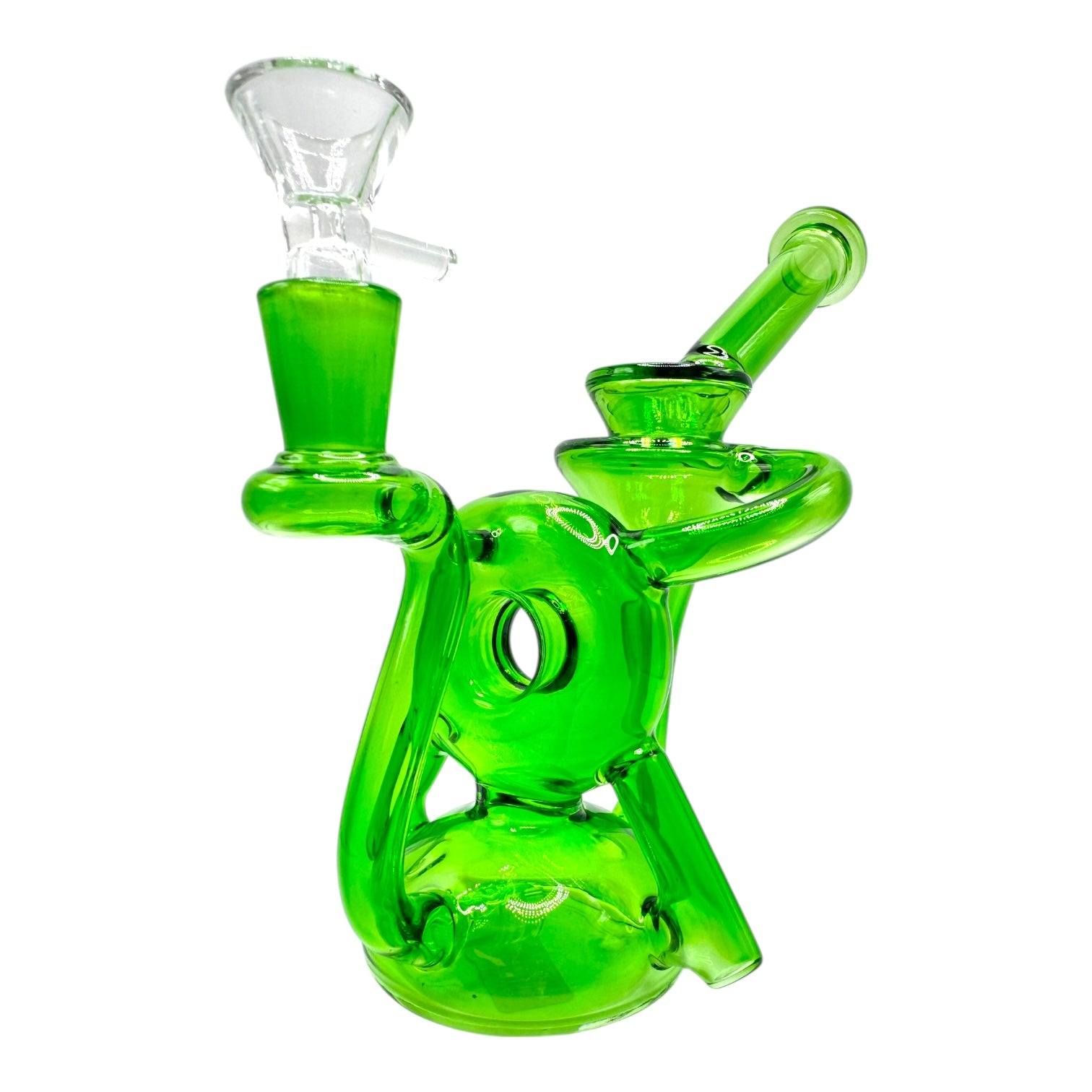 8" Color Donut Recycler Glass Water Pipe"WP-5146" (Assorted Colors)