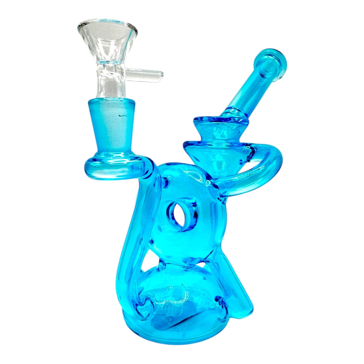 8" Color Donut Recycler Glass Water Pipe"WP-5146" (Assorted Colors)