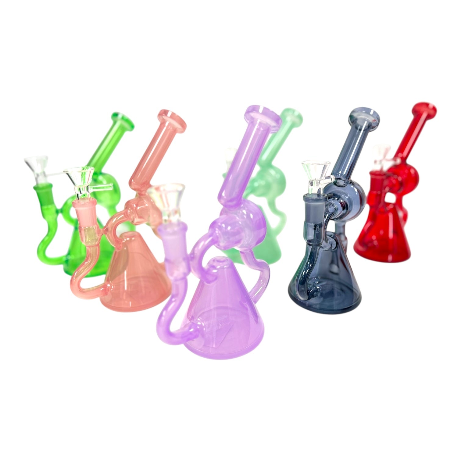 8" Color Recycler Glass Water Pipe"WP-5147" (Assorted Colors)