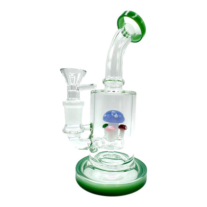 8" Cylinder Mushroom Bent Neck Water Pipe (Assorted Colors)