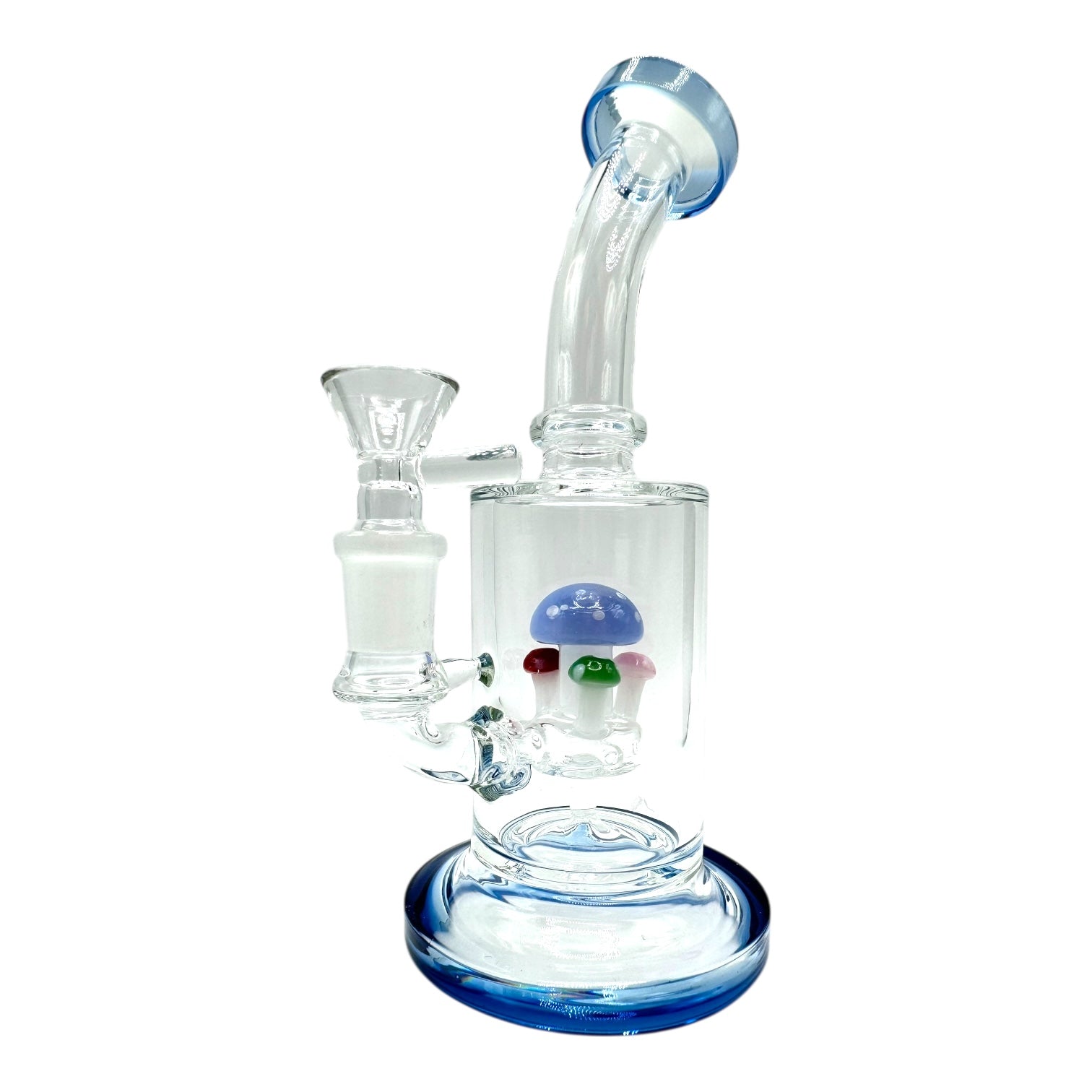 8" Cylinder Mushroom Bent Neck Water Pipe (Assorted Colors)