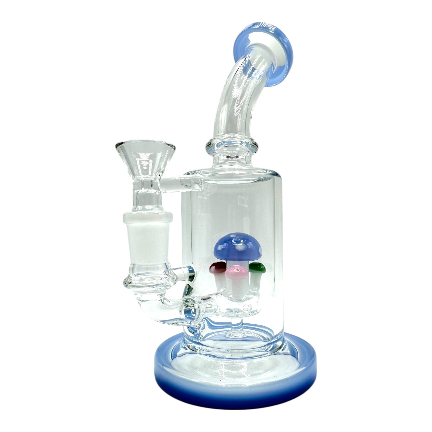 8" Cylinder Mushroom Bent Neck Water Pipe (Assorted Colors)