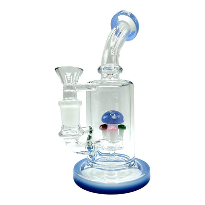 8" Cylinder Mushroom Bent Neck Water Pipe (Assorted Colors)