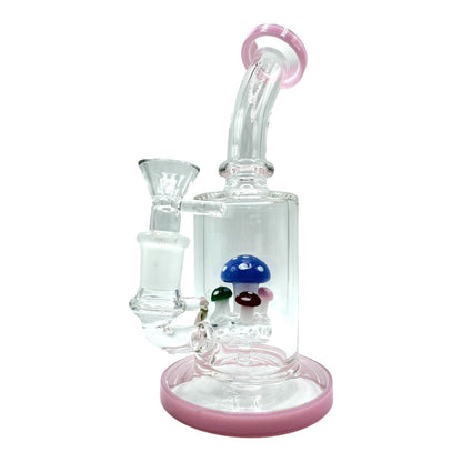 8" Cylinder Mushroom Bent Neck Water Pipe (Assorted Colors)