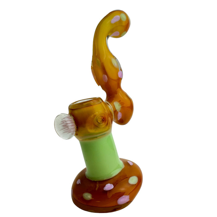 8" Fumed Dotted Bubbler Glass Hand Pipe (Assorted Colors)
