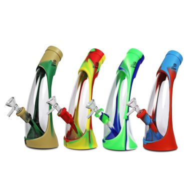 8 Inch Silicone and Glass Curve Water Pipe