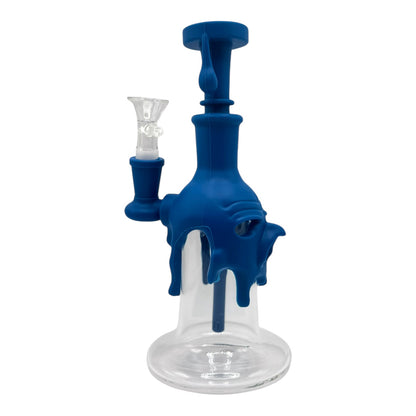 8" Skull Dripping Silicone Glass Water Pipe "SWP-88" (Assorted Colors)