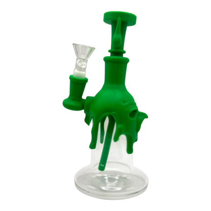 8" Skull Dripping Silicone Glass Water Pipe "SWP-88" (Assorted Colors)