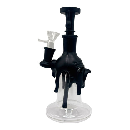 8" Skull Dripping Silicone Glass Water Pipe "SWP-88" (Assorted Colors)