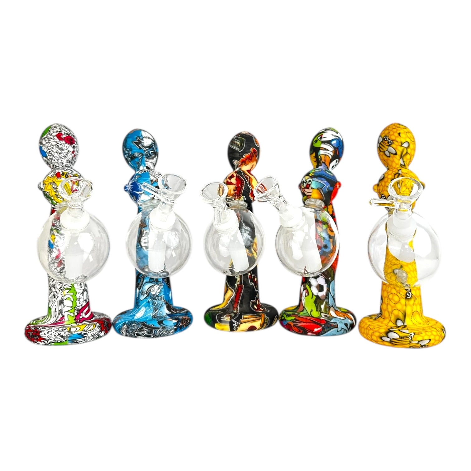 8" Telescope Silicone Glass Water Pipe