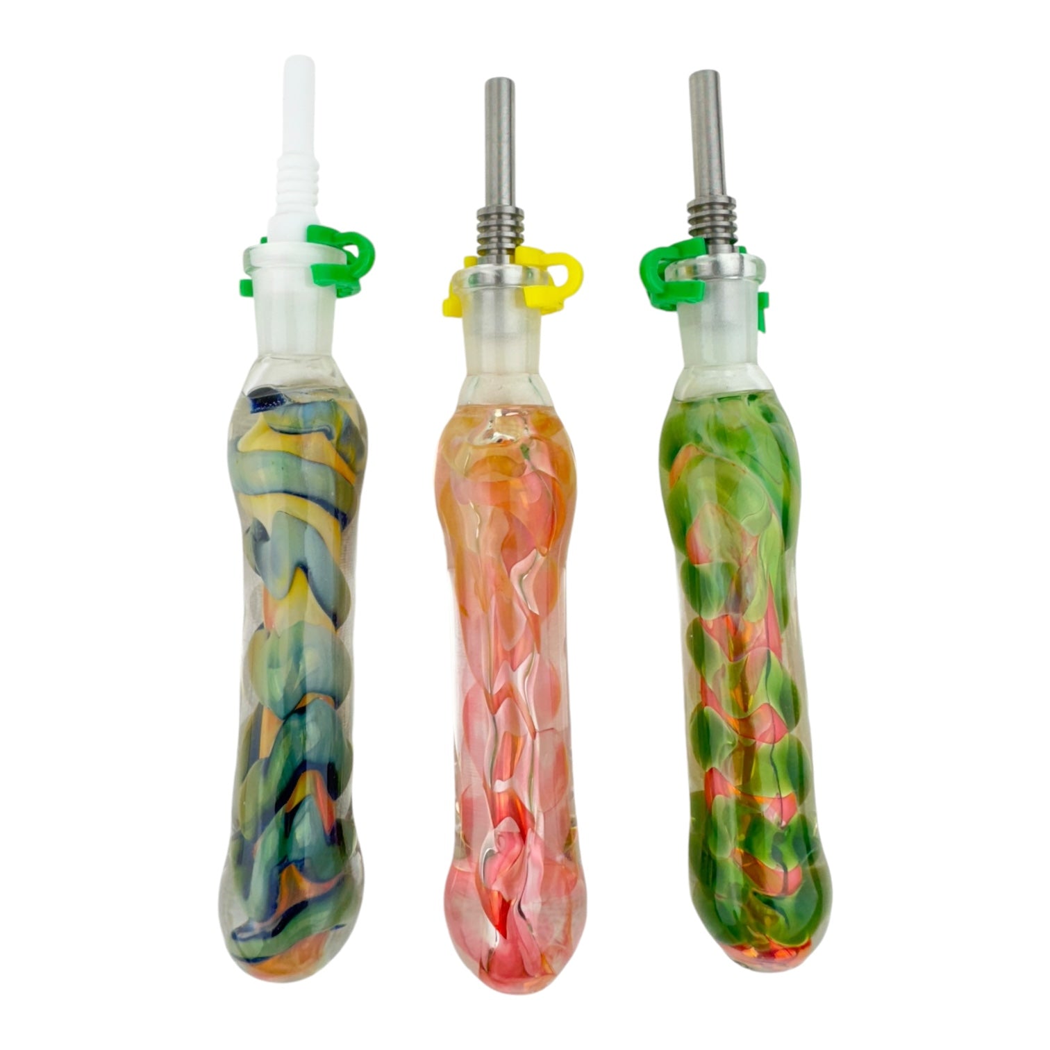 5" 10mm Wig Wag Nectar Collector - Assorted Colors "HS04"