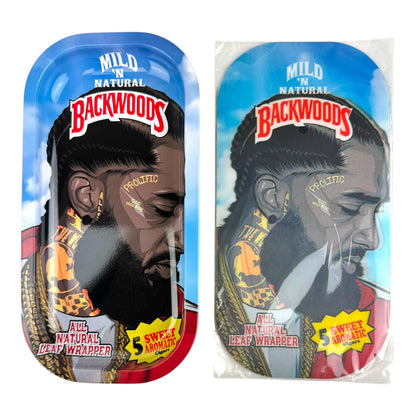 BW 3D Small Metal Rolling Tray With Magnetic Lid 8" X 4"