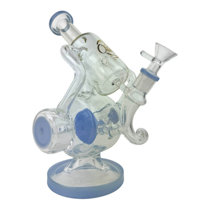 Cali Cloud 9.5"Cylinder Disk Recycler Glass Water Pipe "WP-58"