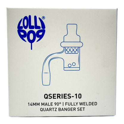 Lollipop QSeries-10 | 14mm Male 90° | Fully Welded Quartz Banger Set - QZ 110