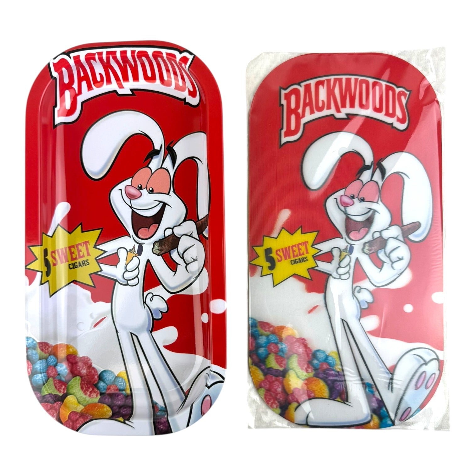 BW 3D Small Metal Rolling Tray With Magnetic Lid 8" X 4"