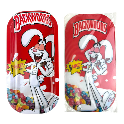 BW 3D Small Metal Rolling Tray With Magnetic Lid 8" X 4"