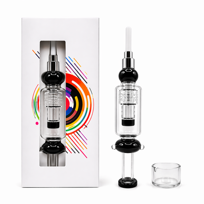 9" Glass Nector Collector with Stack Round Perc & Screw on Tip -  50/Mc