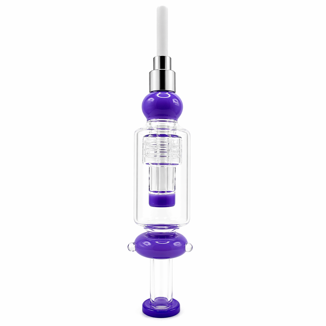 9" Glass Nector Collector with Stack Round Perc & Screw on Tip -  50/Mc