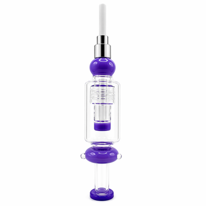 9" Glass Nector Collector with Stack Round Perc & Screw on Tip -  50/Mc