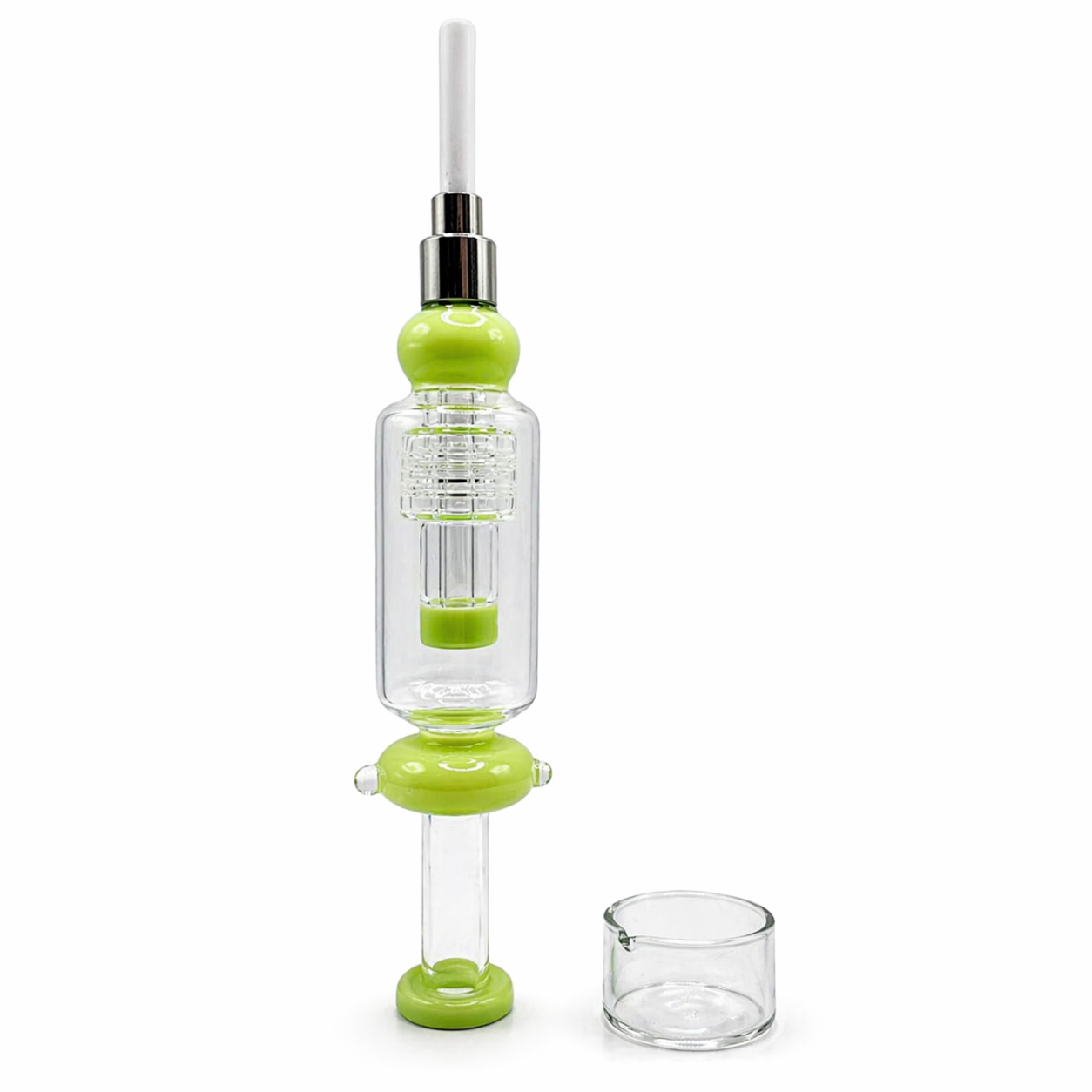 9" Glass Nector Collector with Stack Round Perc & Screw on Tip -  50/Mc