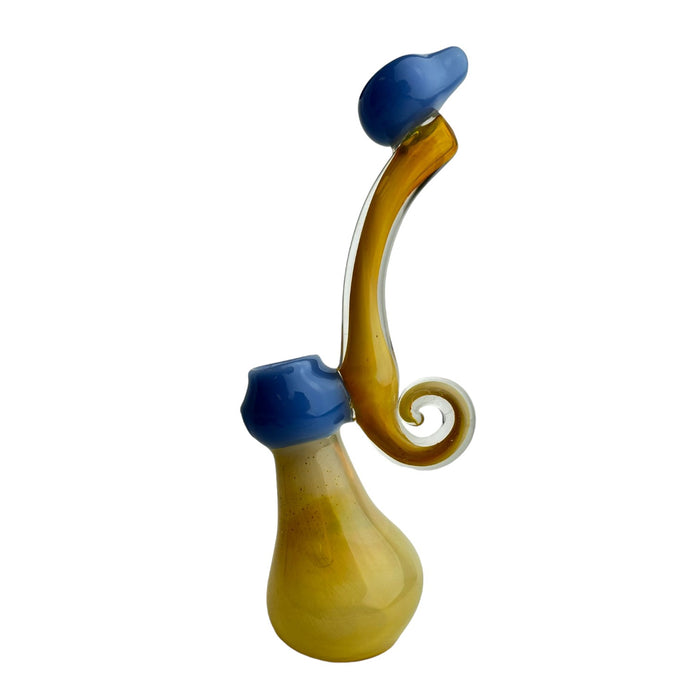 9" Swirl Leaf Bubbler Glass Hand Pipe (Assorted Colors)