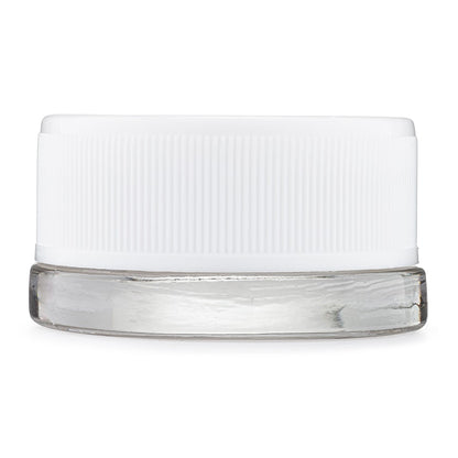 9ml Clear Child Resistant Glass Jar with White Cap - Lo Pro