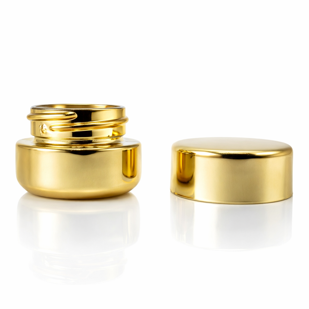 5ml Gold Glass Child Resistant Jar Container with Gold Cap