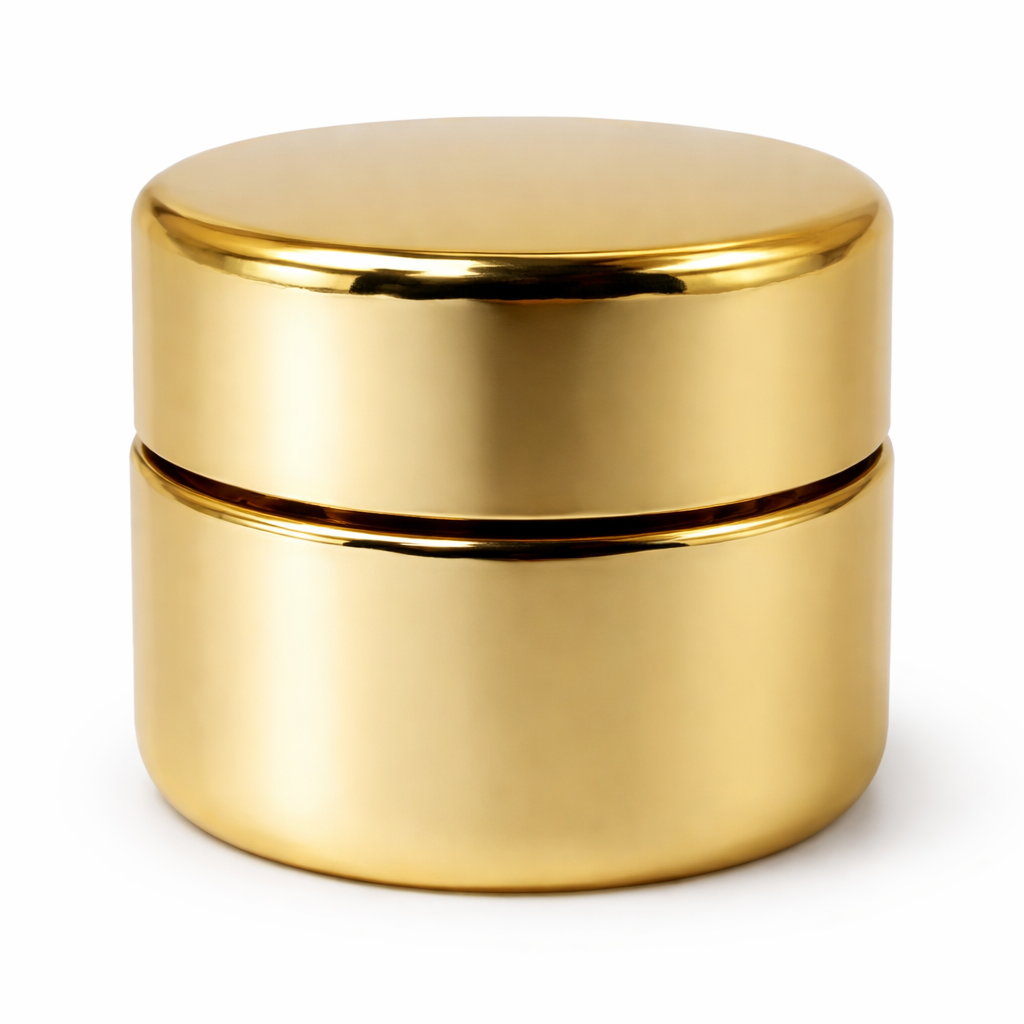 9ml Gold Glass Child Resistant Jar Container with Gold Cap