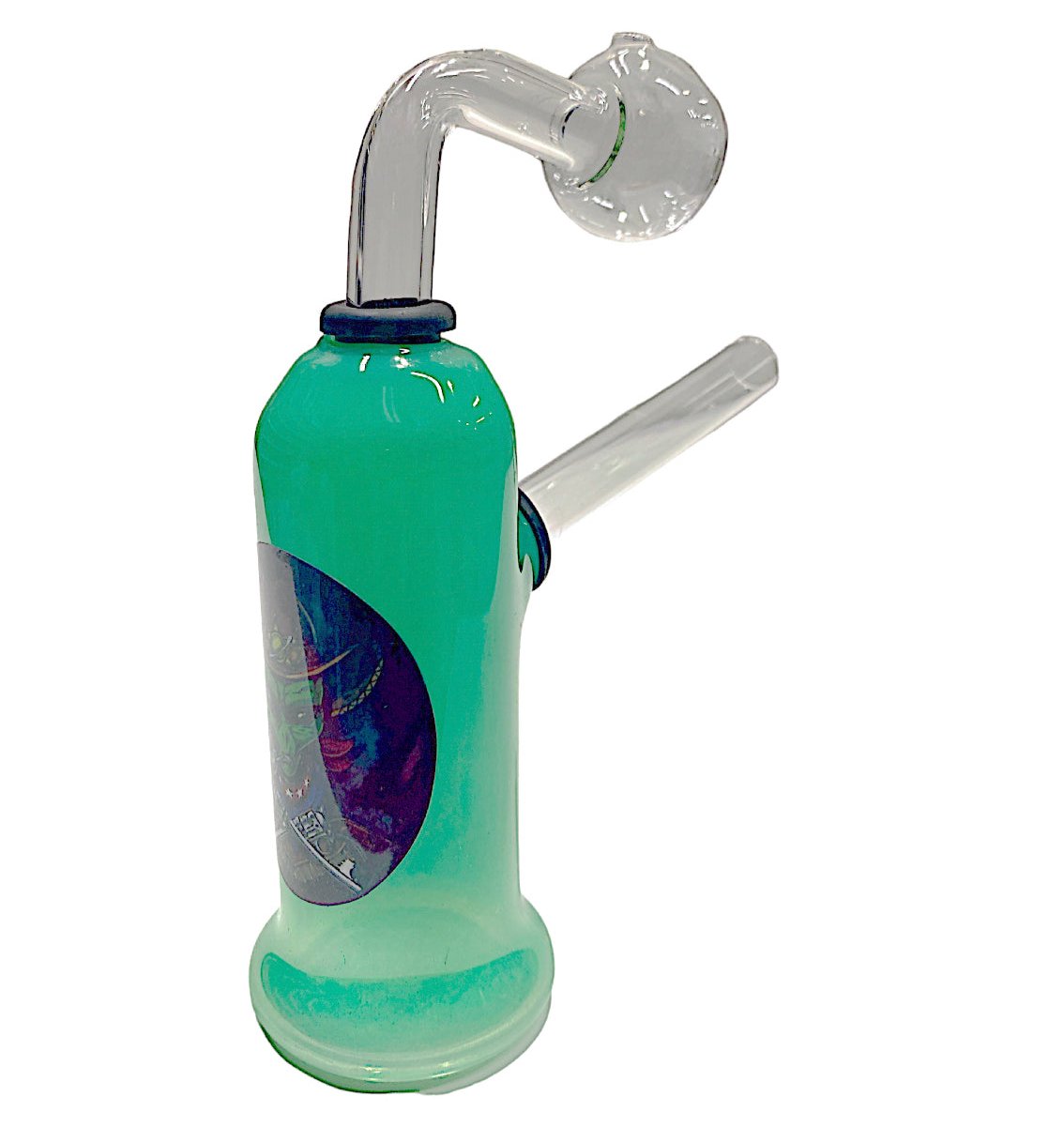 Colored Glass Bell Shape Medium 38x4 OB Water Pipe - Assorted Stickers