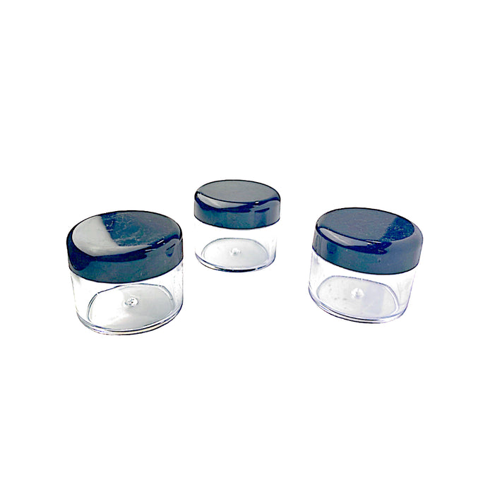 30g Clear Circle Plastic Jar W/ Black Cap