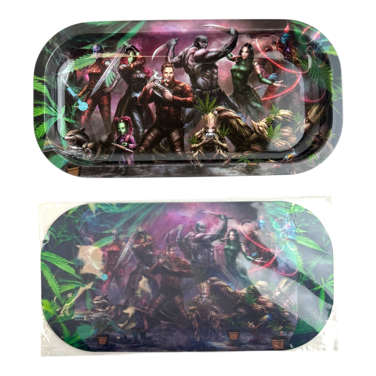 3D Small Metal Rolling Tray With Magnetic Lid 8" X 4"