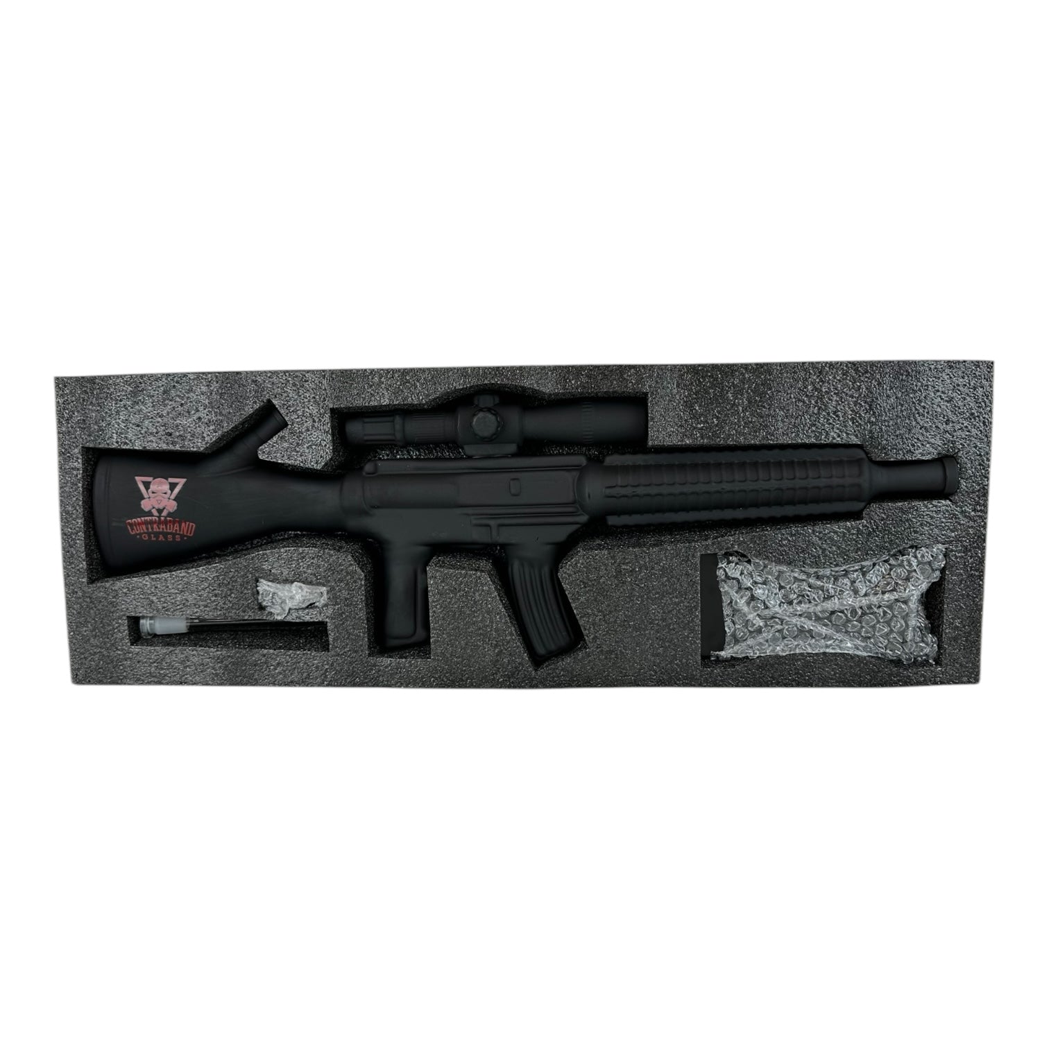 Gun glass Water Pipe with wood Stand